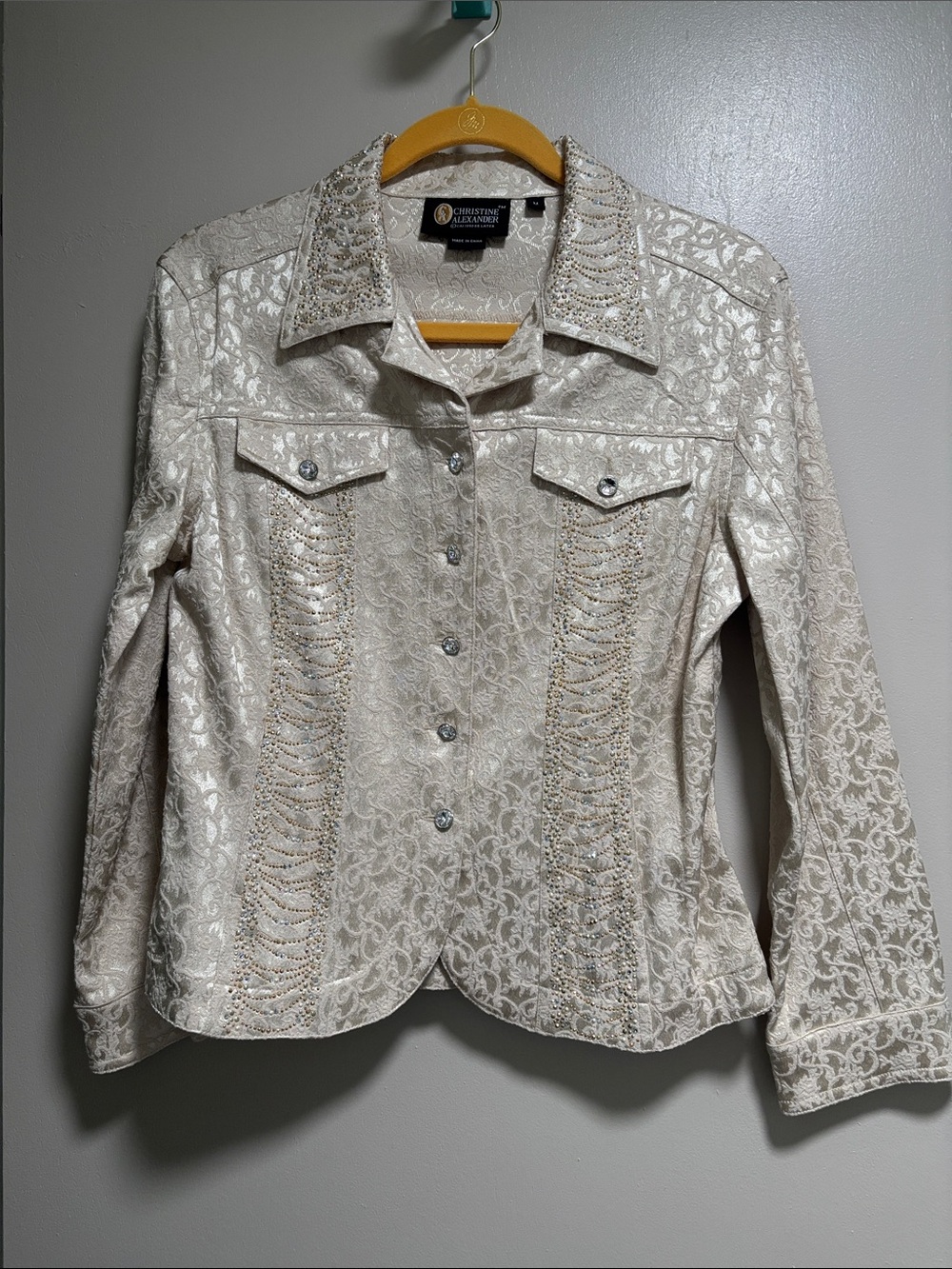 Christine Alexander Embellished Jaquard Jacket